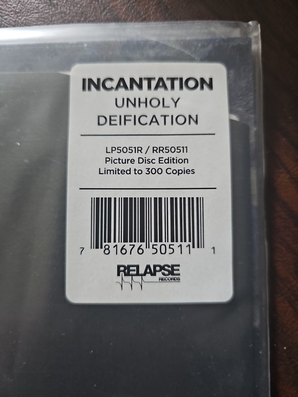 Incantation – Unholy Deification limited edition back detail